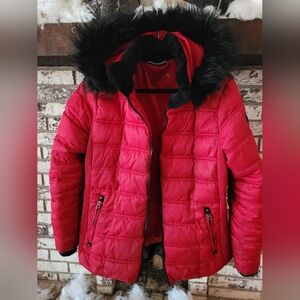 NAUTICA Red & Black Fur Winter Jacket XL
